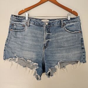 Abercrombie & Fitch high rise 90s relaxed cutoff jean shorts plus size 35 / 20